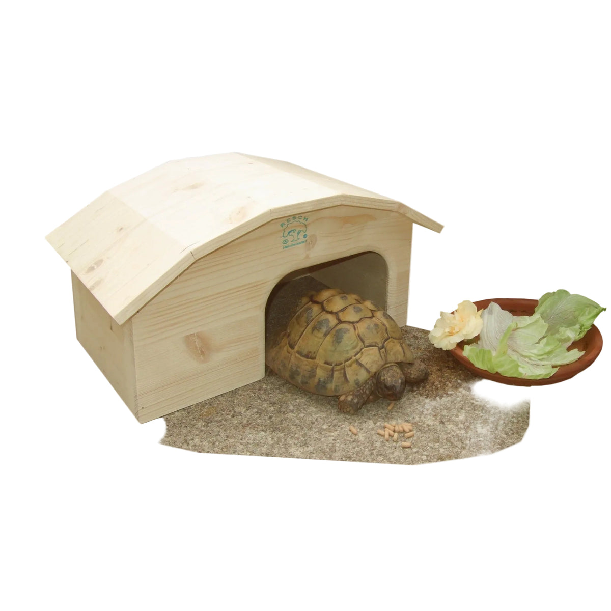 Resch Schildkrötenhaus aus Fichtenholz – Holzhaus mit breitem Eingang – Produktansicht 2