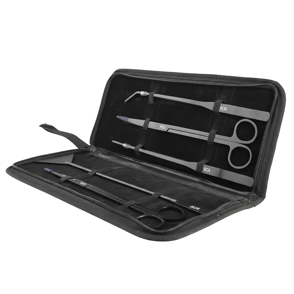 AQUA-NOA Aquascaping Tools Set Blackline mit 5 Werkzeugen und Tasche