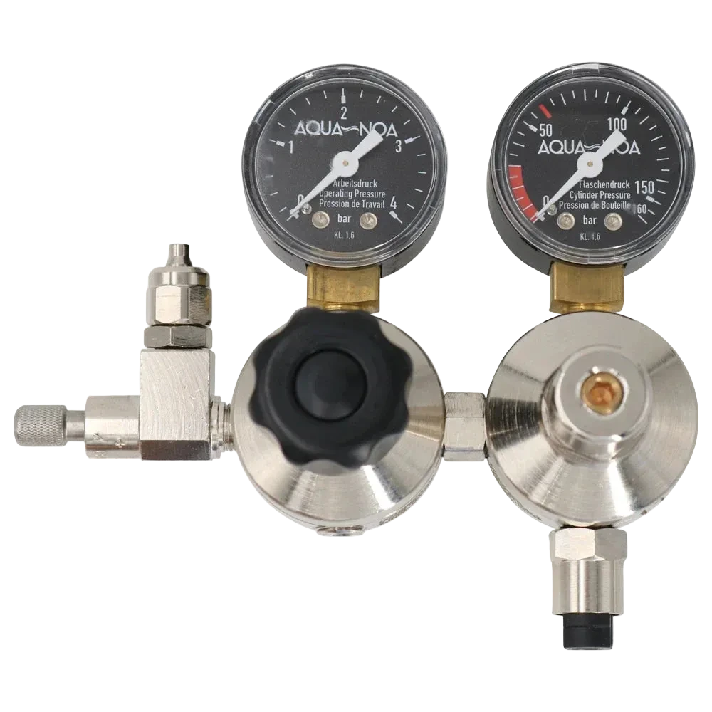 AQUA-NOA CO₂ Doppelkammer-Druckminderer Profi M für Mehrwegflaschen