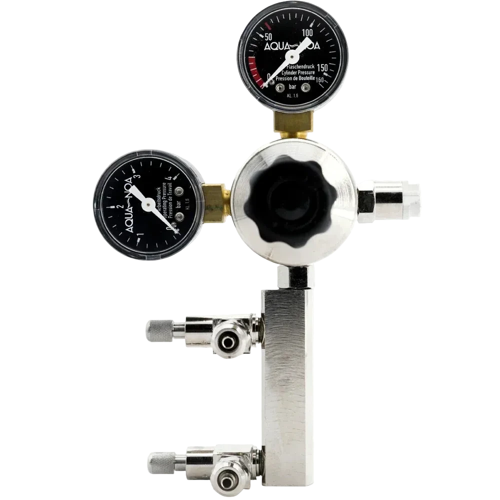 AQUA-NOA CO₂ Druckminderer Profi M2 mit 2 Manometern und 2 Feinnadelventilen
