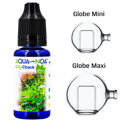 AQUA-NOA CO2 Langzeittest Set Globe aus Glas mit 20 ml Testlösung und Pipette