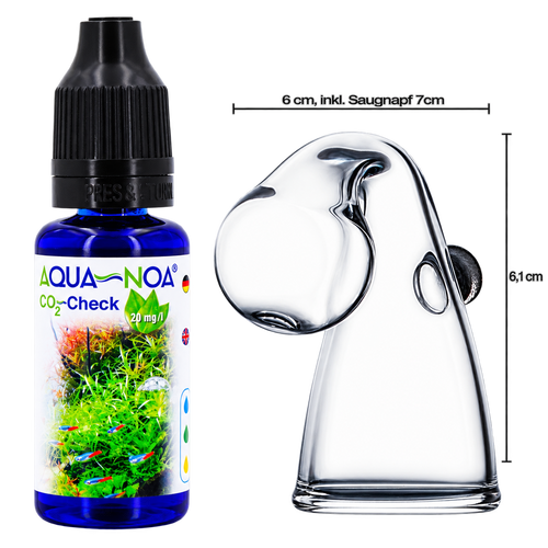 AQUA-NOA CO2 Langzeittest Maxi aus Glas mit Saugnapf und Testlösung