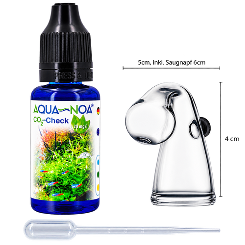 AQUA-NOA CO2 Langzeittest Mini aus Glas mit Saugnapf und Testlösung