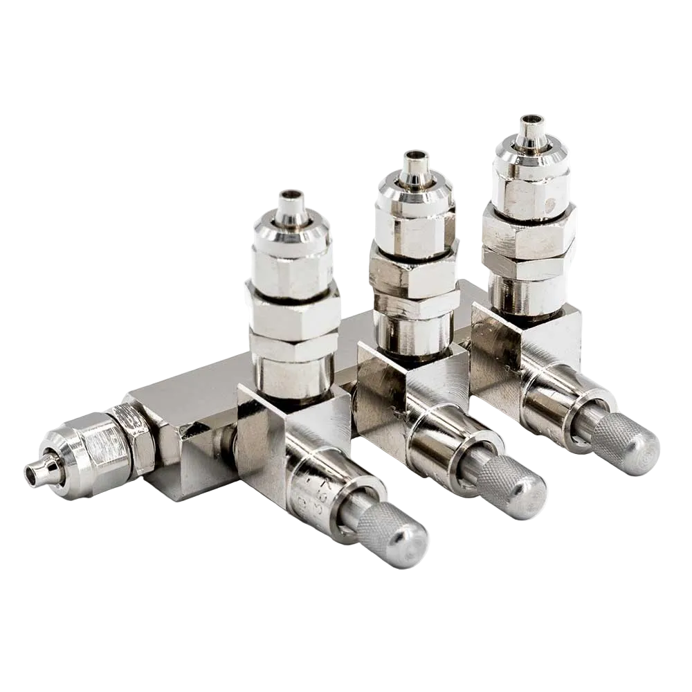 AQUA-NOA CO₂ Verteiler 3-fach mit Feinnadelventilen und integrierten Rückschlagventilen