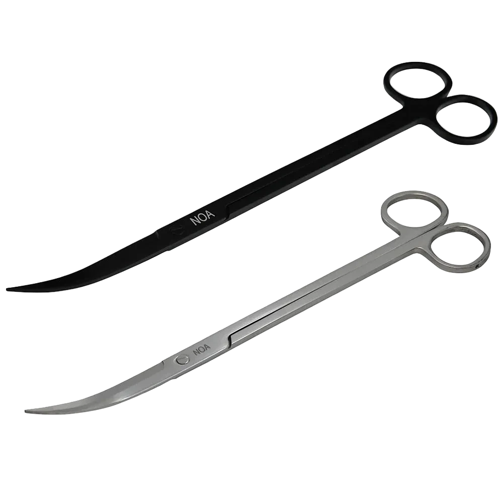 AQUA-NOA Curved Scissors 25 cm in Edelstahl und Blackline