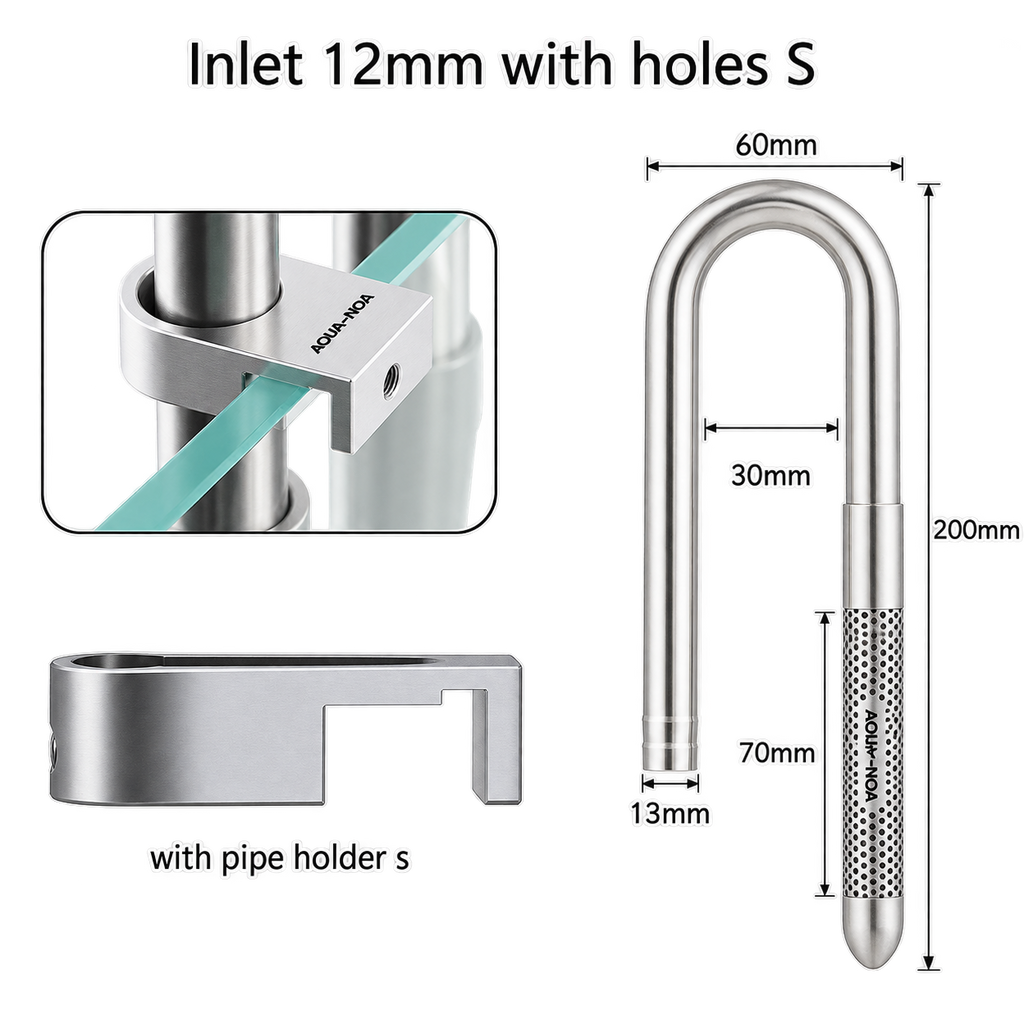 AQUA-NOA Edelstahl Inflow 13mm Mini für Aquarium Außenfilter