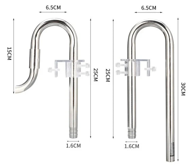 AQUA-NOA Edelstahl Inflow und beweglicher Outflow für Aquarium Außenfilter 16/22mm