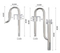 AQUA-NOA Edelstahl Skimmer Set kurz für 13 mm Filterschlauch