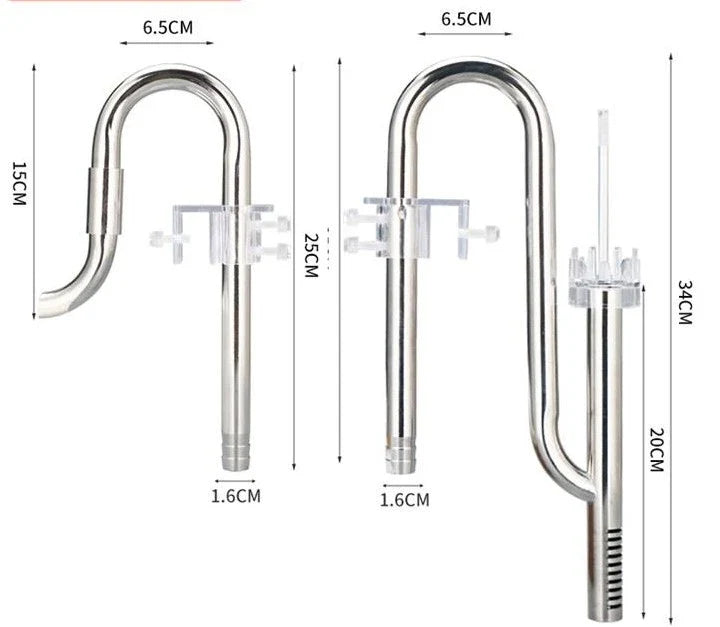 AQUA-NOA Edelstahl Skimmer Set kurz für 16/22 mm Filterschlauch