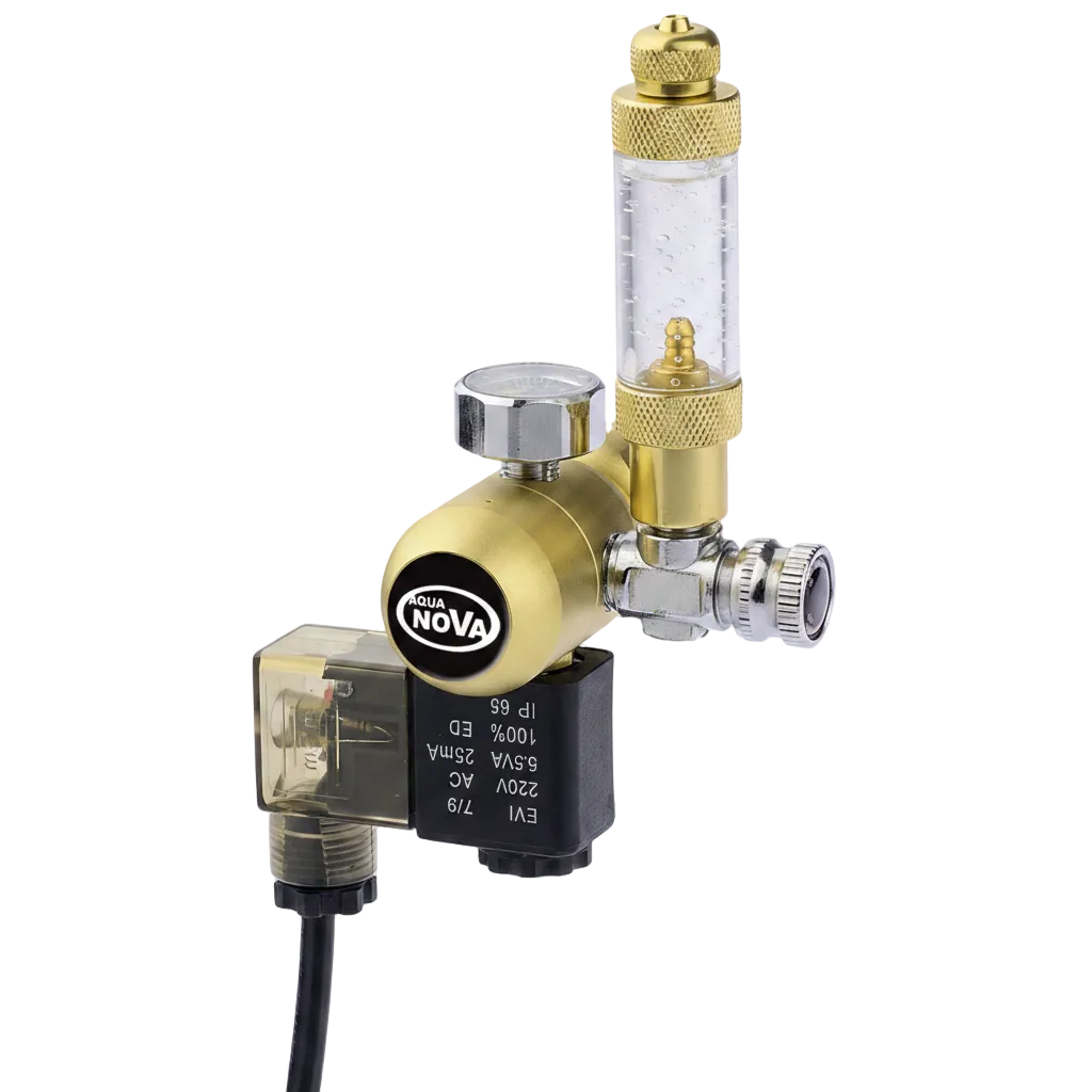AQUA NOVA Gold Series CO2 Druckminderer mit Magnetventil Blasenzähler und Manometer