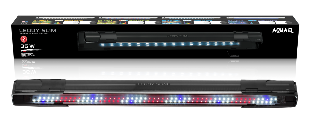 AQUAEL LEDDY SLIM PLANT 36 W Schwarz für Aquarien von 100 bis 127 cm