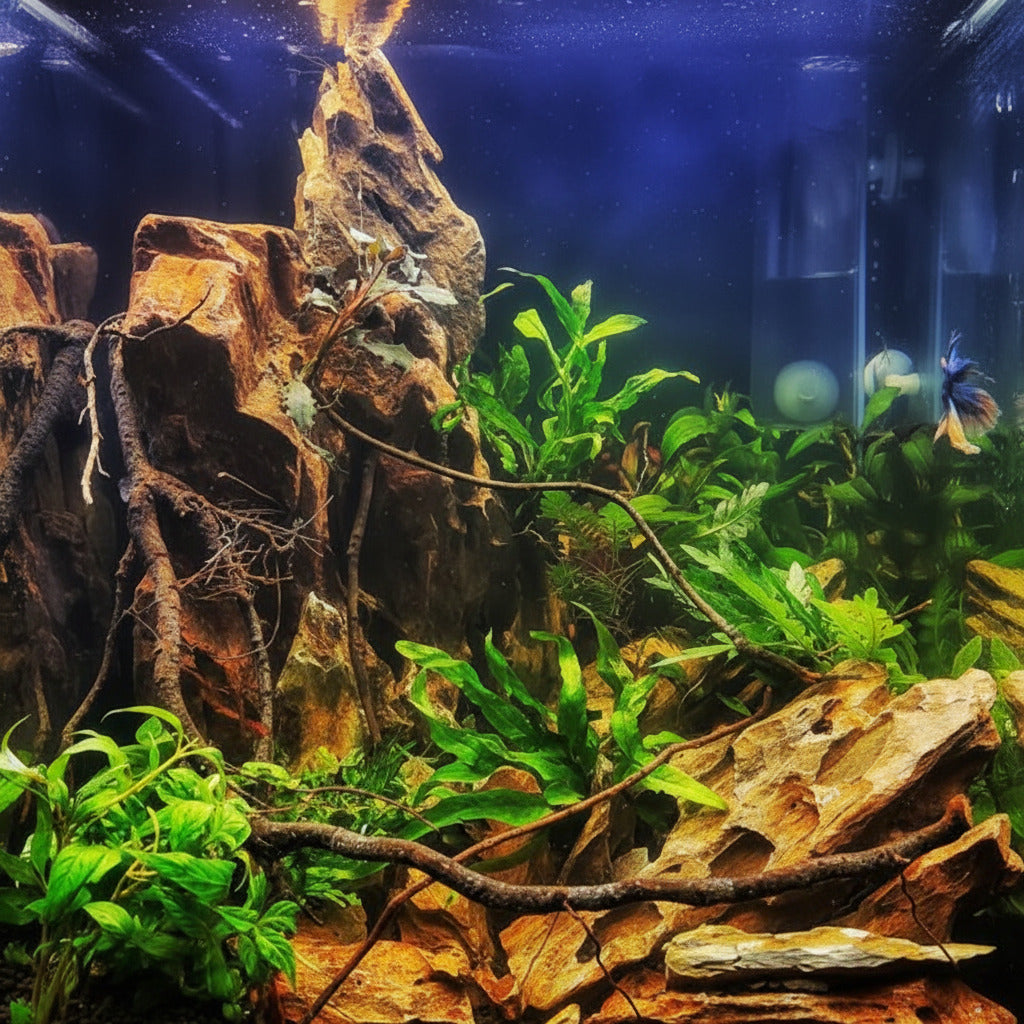 Aquascaping Beispiel mit ARKA mySCAPE Dragon Rocks Drachensteinen