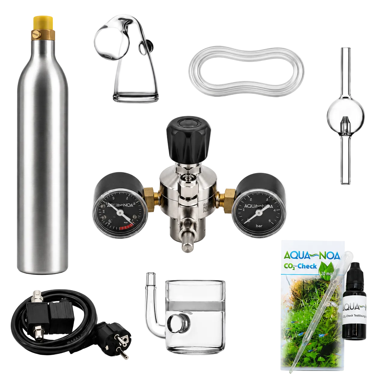 CO₂-Anlage Soda Profi mit Druckminderer, Glasdiffusor und Soda-CO₂-Flasche