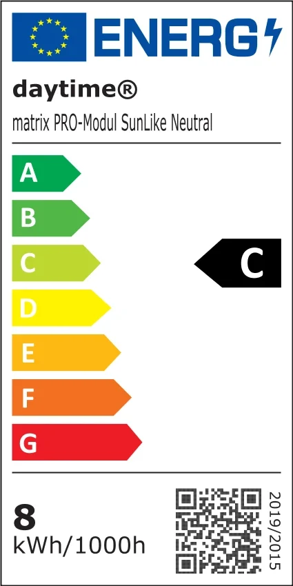 Energielabel daytime PRO-SLN SunLike-Neutral Energieeffizienzklasse C
