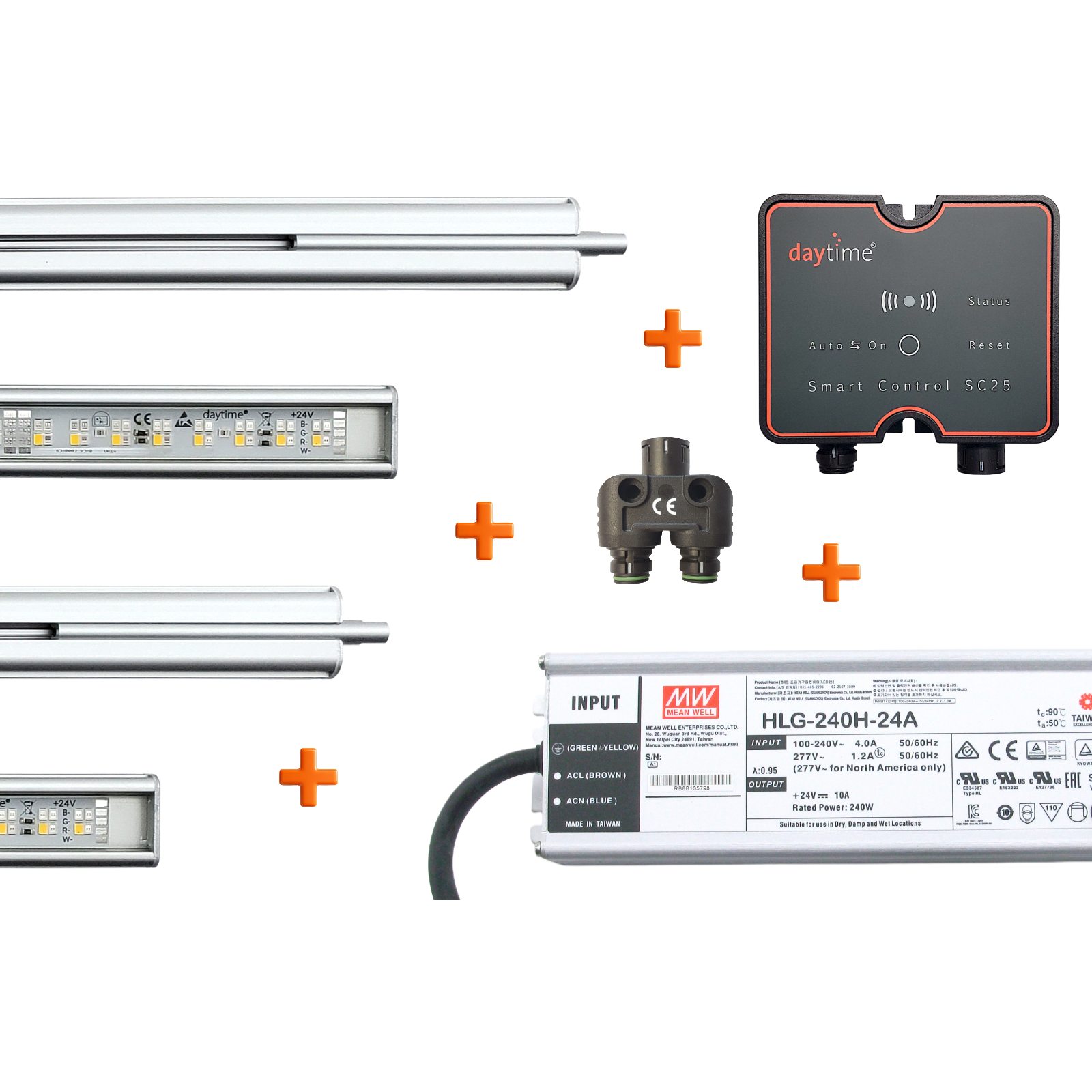 daytime unix WRGB Komplett-Set mit SC25 – für Aquarien mit Abdeckung