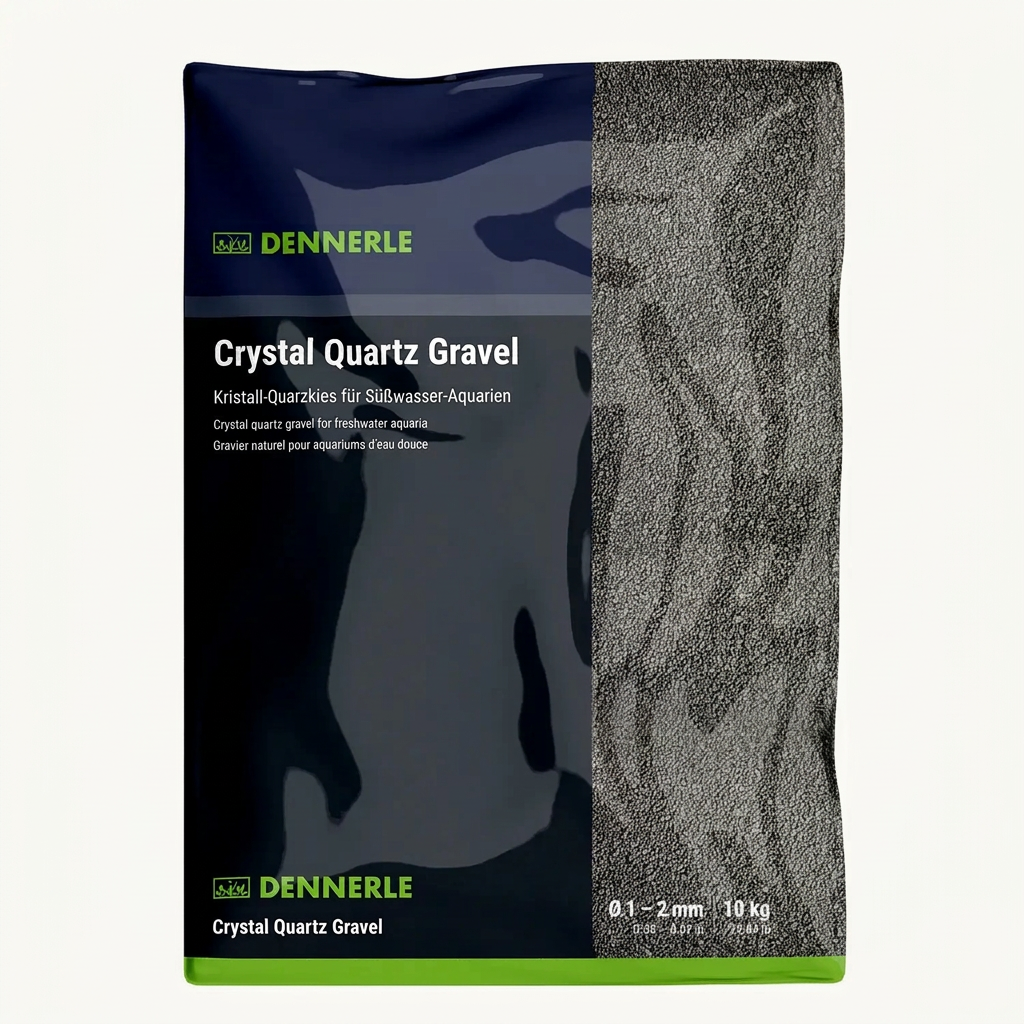 DENNERLE Kristall-Quarzkies Diamantschwarz, 10-kg-Verpackung, Körnung 1–2 mm