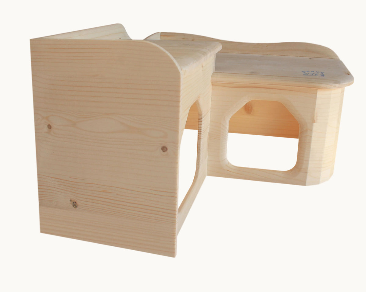 Resch Meerschweinchen Landhaus aus Fichtenholz – Holzhaus mit zwei Eingängen – Produktansicht 3