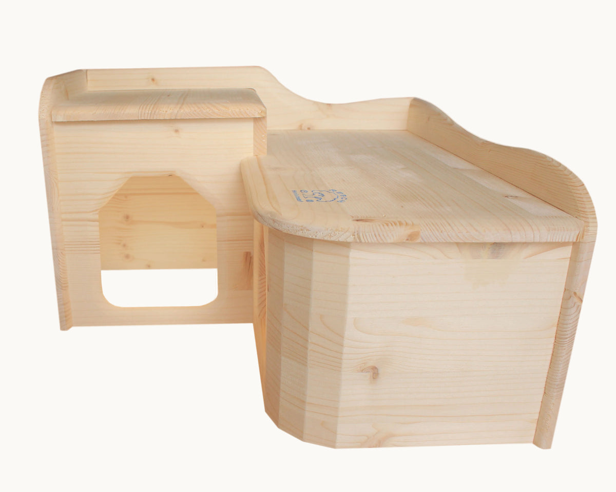 Resch Meerschweinchen Landhaus aus Fichtenholz – Holzhaus mit zwei Eingängen – Produktansicht 4