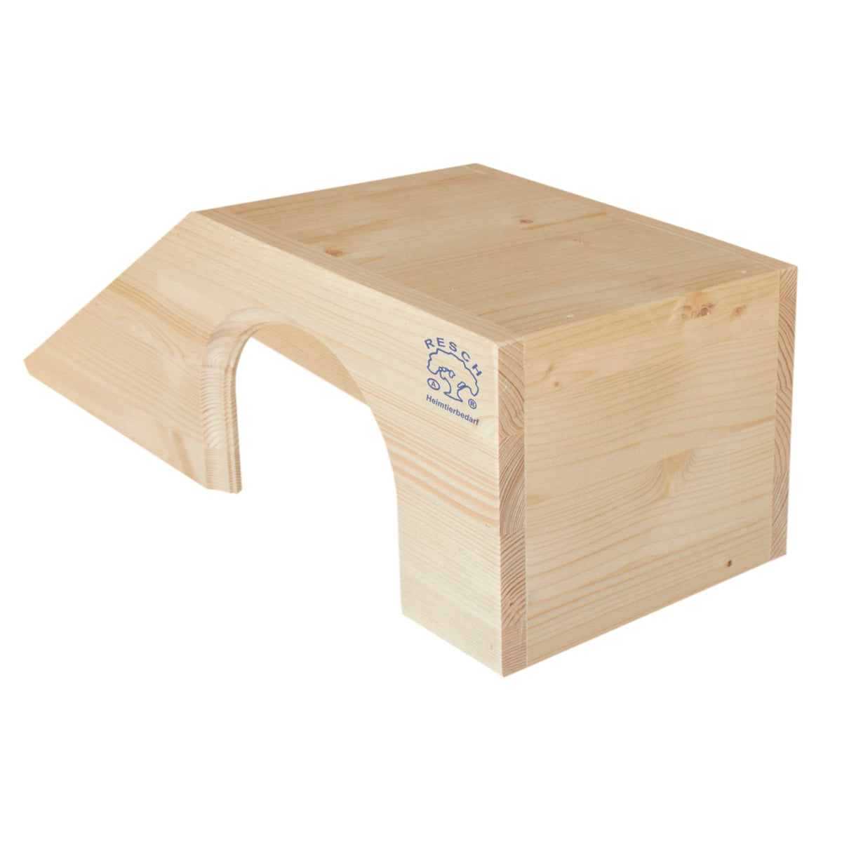 Resch Meerschweinchenhaus klein (Treppe links) aus Fichtenholz – Kletterhaus aus Holz – Seitenansicht