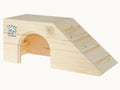 Resch Meerschweinchenhaus klein (Treppe rechts) aus Fichtenholz – Kletterhaus aus Holz – Hauptansicht