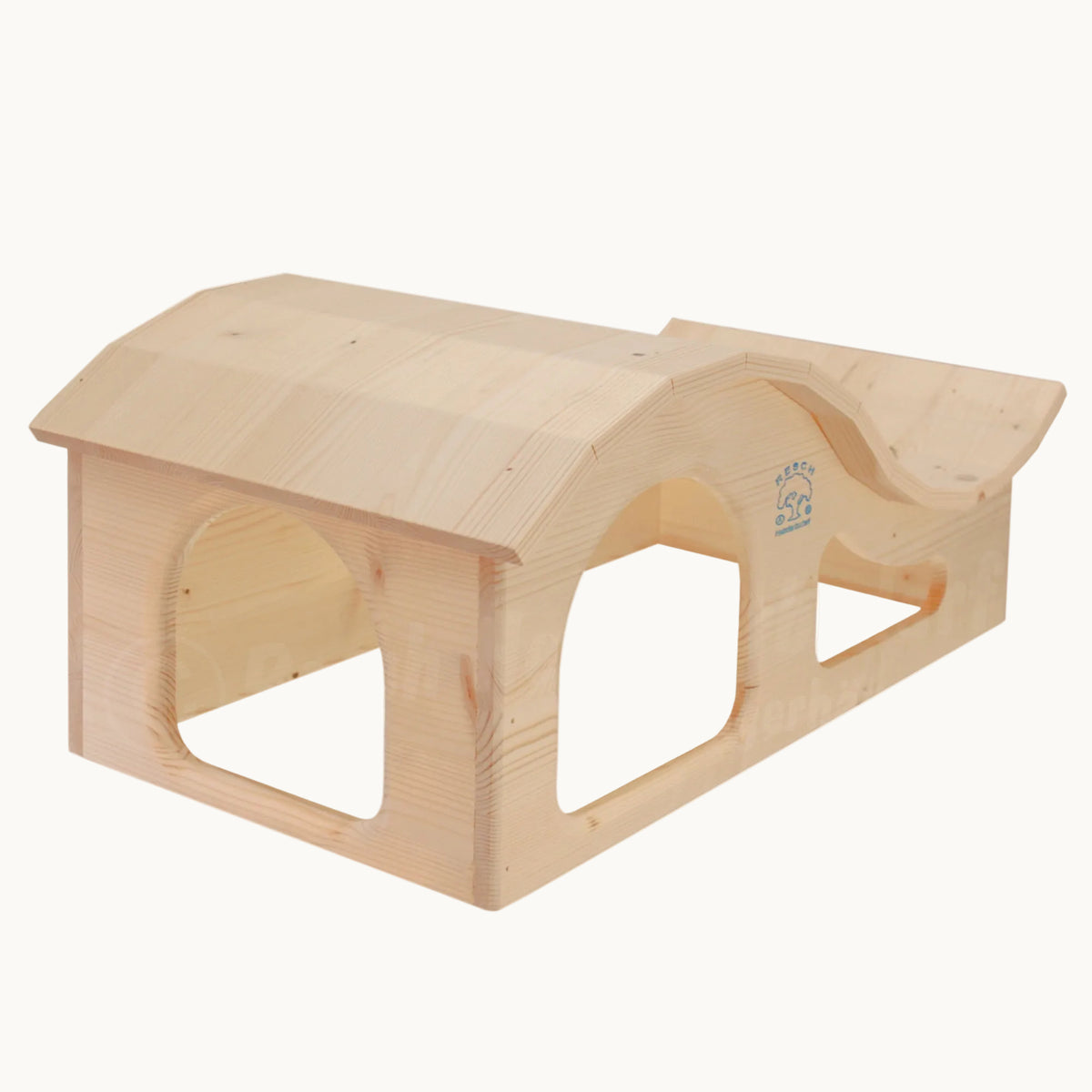 Resch Wellenhaus links aus Fichtenholz – Holzhaus mit Liegemulde – Seitenansicht