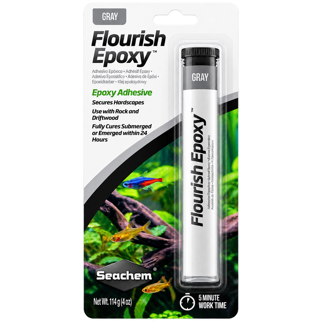 Seachem Flourish Epoxy Grau 114 g für Steine und Hardscape