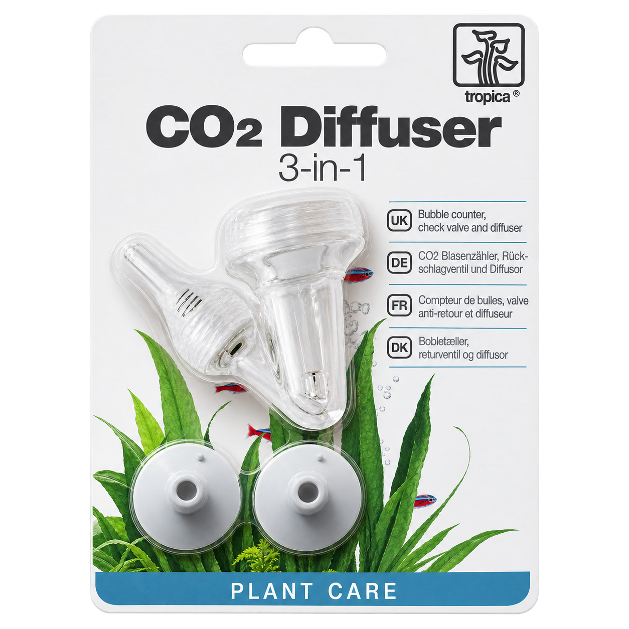 Tropica CO₂ Diffuser 3-in-1 mit Blasenzähler und Rückschlagventil