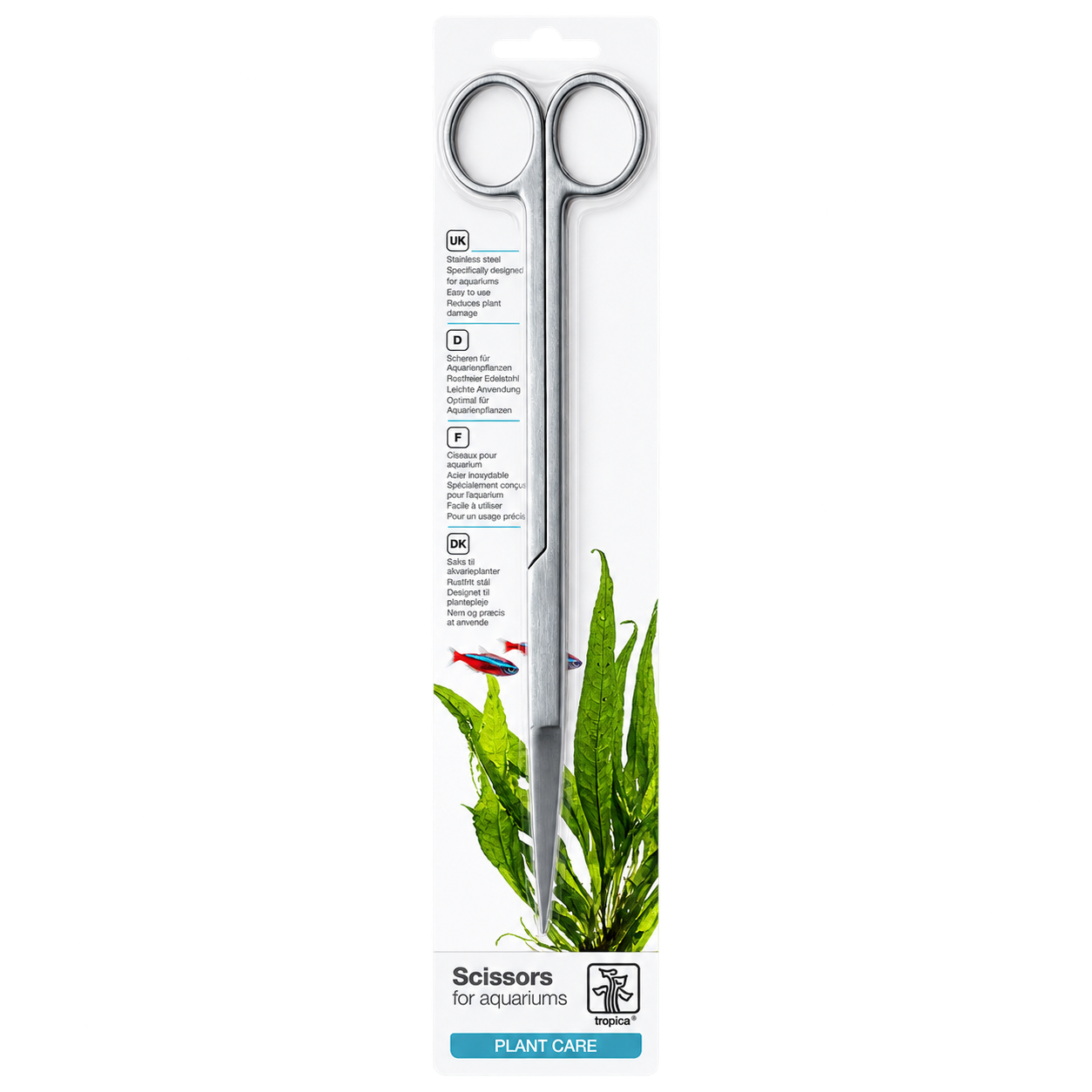 Tropica Pflanzenschere S-Form 25 cm aus rostfreiem Stahl für Aquascaping