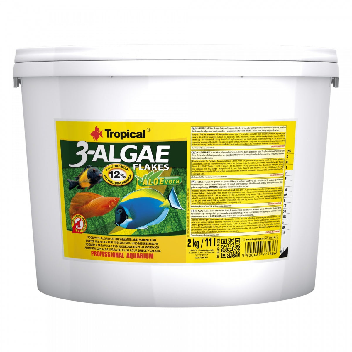 Tropical 3-Algae Flakes 11 l / 2 kg Eimer