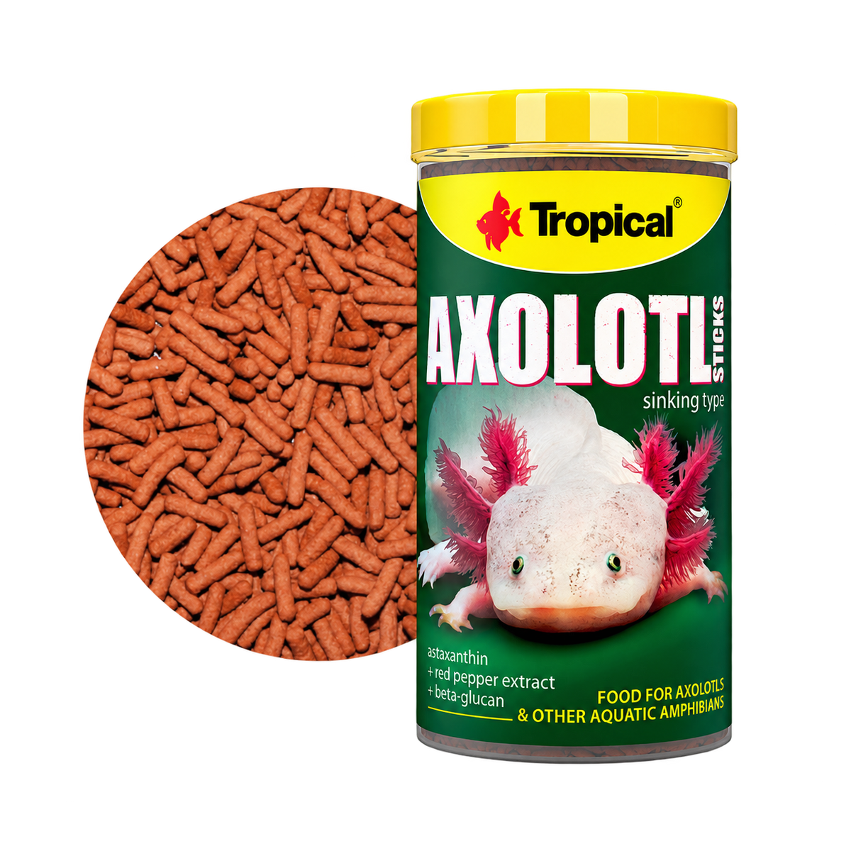 Tropical Axolotl Sticks sinkendes Spezialfutter für Axolotl und aquatische Amphibien