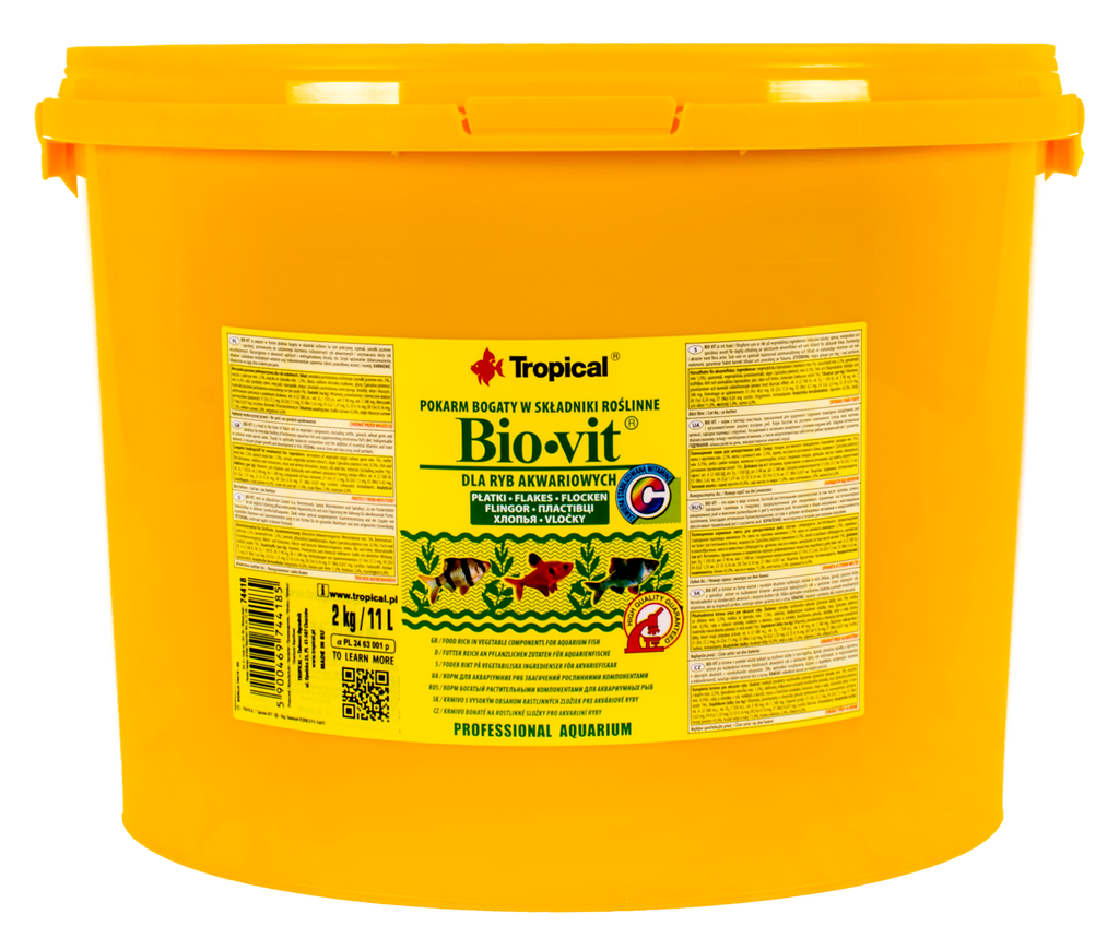 Tropical Bio-Vit 1 Liter pflanzliches Flockenfutter für Zierfische