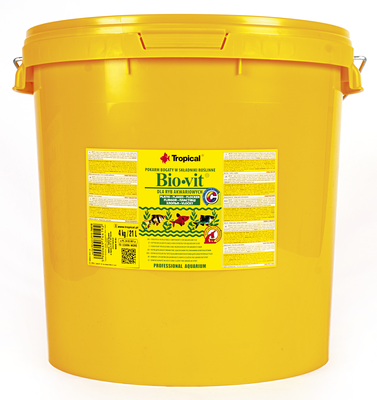 Tropical Bio-Vit 1 Liter pflanzliches Flockenfutter für Zierfische