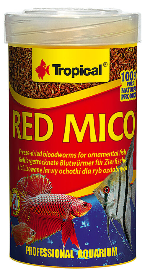 Tropical Red Mico 100 ml gefriergetrocknete Blutwürmer für Zierfische