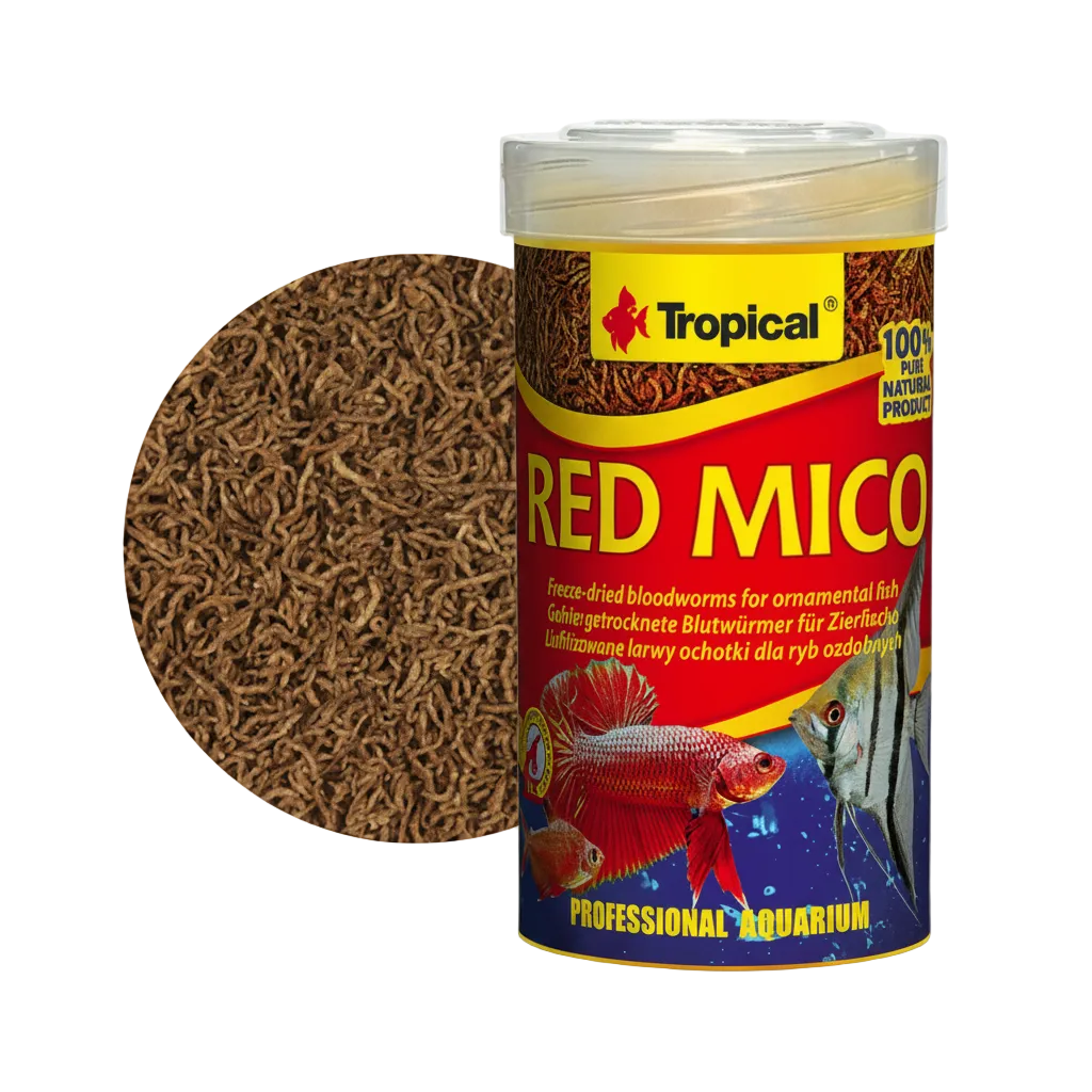 Tropical Red Mico gefriergetrocknete Blutwürmer für Zierfische