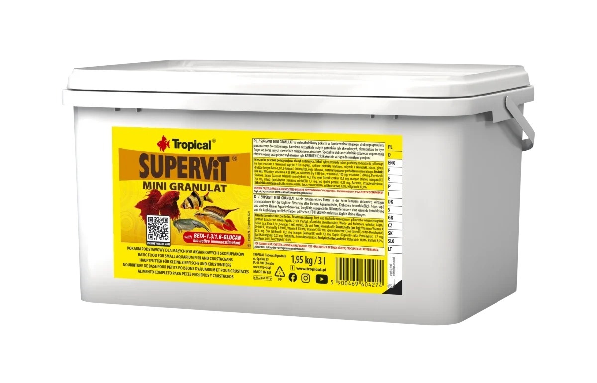 Tropical Supervit Mini Granulat 3L für kleine Zierfische und Jungfische