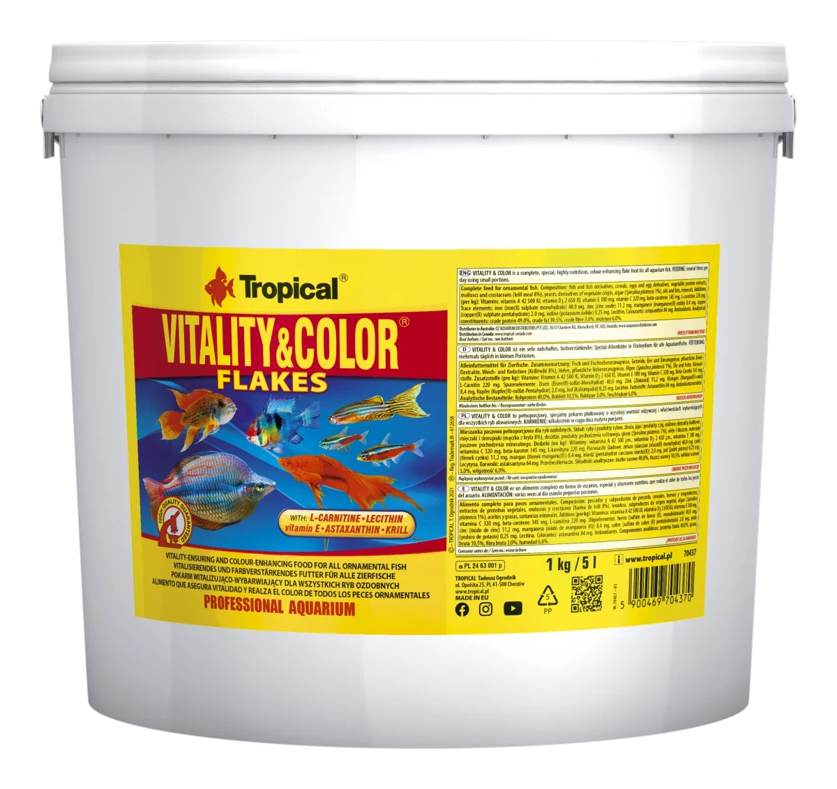 Tropical Vitality & Color Flakes Flockenfutter 5 L 1 kg