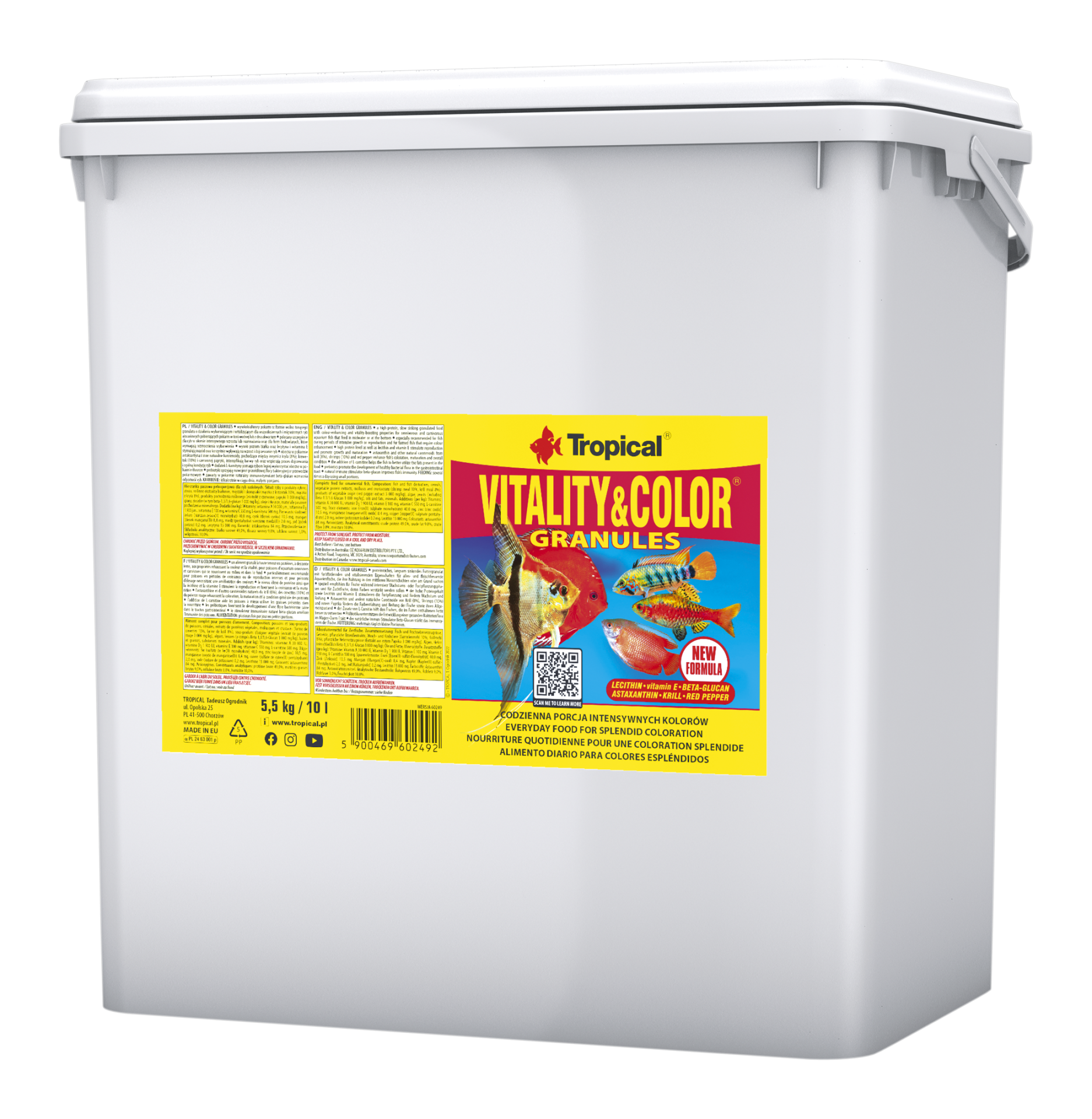 Tropical Vitality & Color Granules 10 L / 5,5 kg Granulatfutter für Zierfische