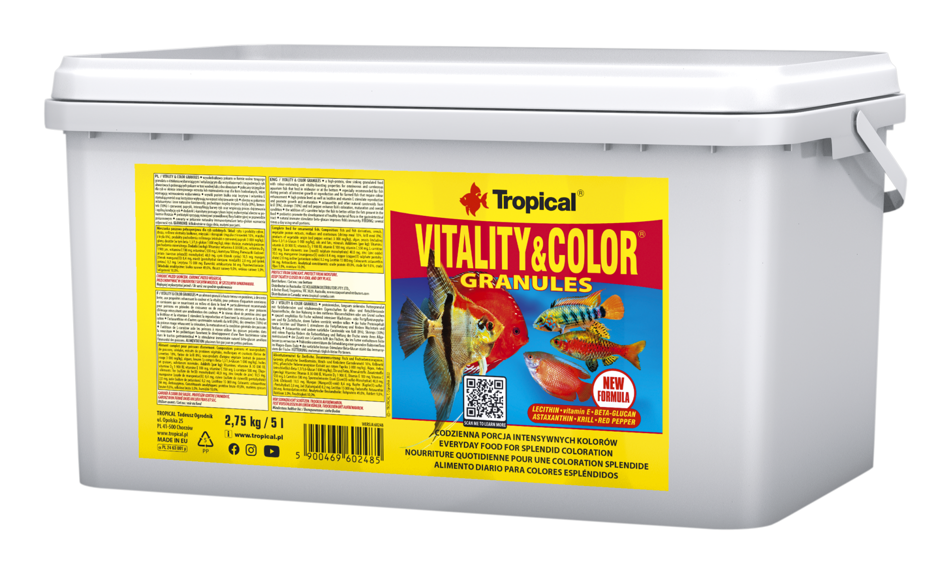 Tropical Vitality & Color Granules 5 L / 2,75 kg Granulatfutter für Zierfische