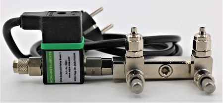 Preview: CO2 Verteiler mit 2 Feinnadelventilen und Magnetventil
