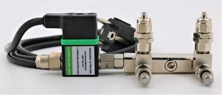 Preview: CO2 Verteiler mit 2 Feinnadelventilen und Magnetventil