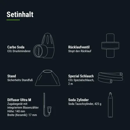 Preview: Dennerle Carbo Soda M200 CO2 Komplettset bis 200 Liter – CO2-Düngesystem für Soda-Zylinder